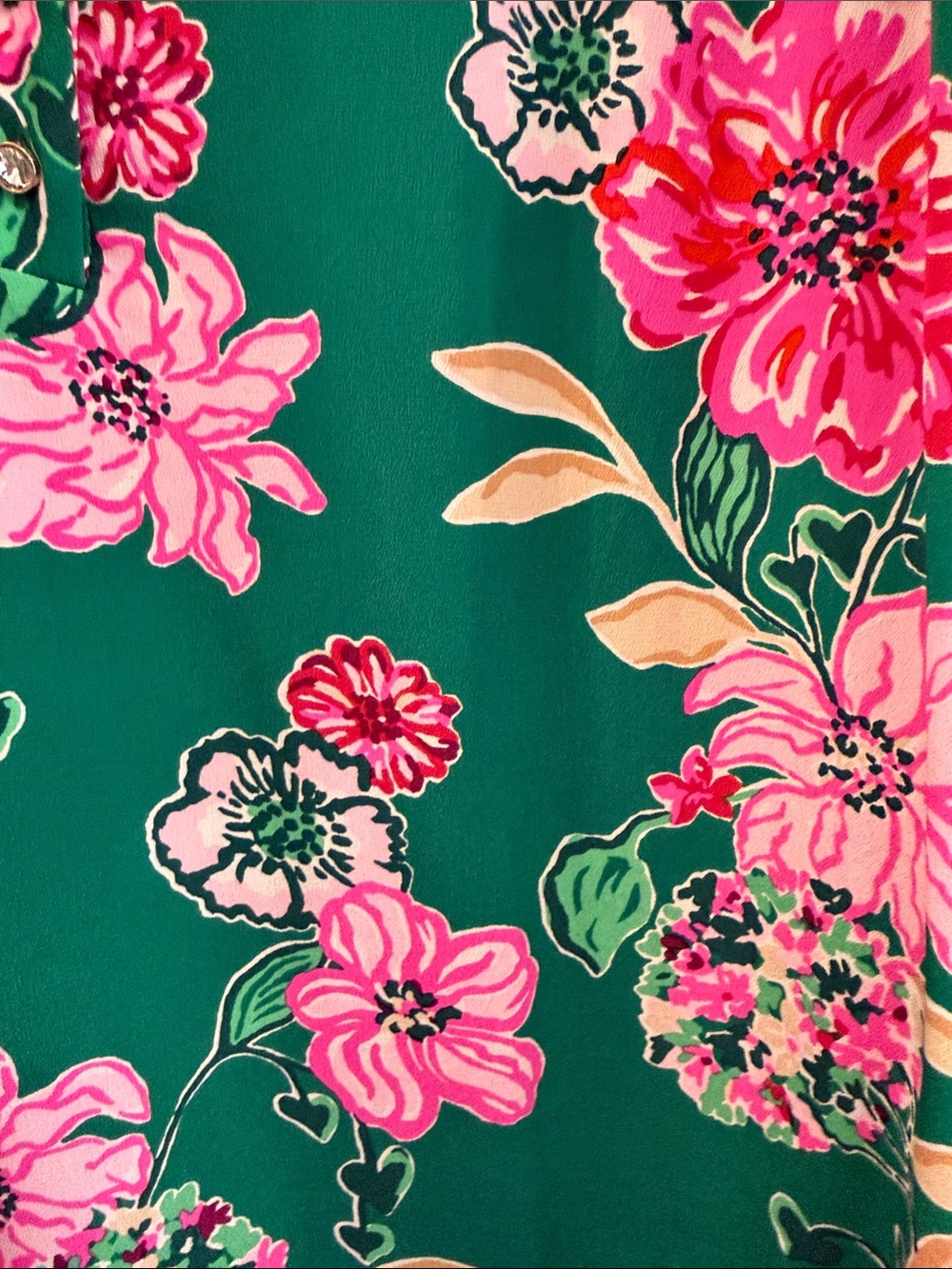 Lilly Pulitzer Green Dress with Pink Floral Print - Picture 4 of 4